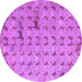 Round Machine Washable Abstract Purple Modern Area Rugs, wshabs5425pur