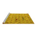 Sideview of Machine Washable Abstract Yellow Modern Rug, wshabs5425yw