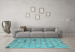 Machine Washable Abstract Light Blue Modern Rug in a Living Room, wshabs5425lblu