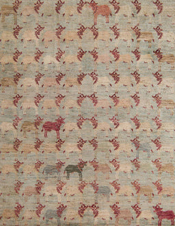 Machine Washable Abstract Dark Gold Brown Rug, wshabs5425