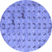 Round Abstract Blue Modern Rug, abs5425blu