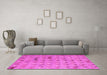 Machine Washable Abstract Pink Modern Rug in a Living Room, wshabs5425pnk