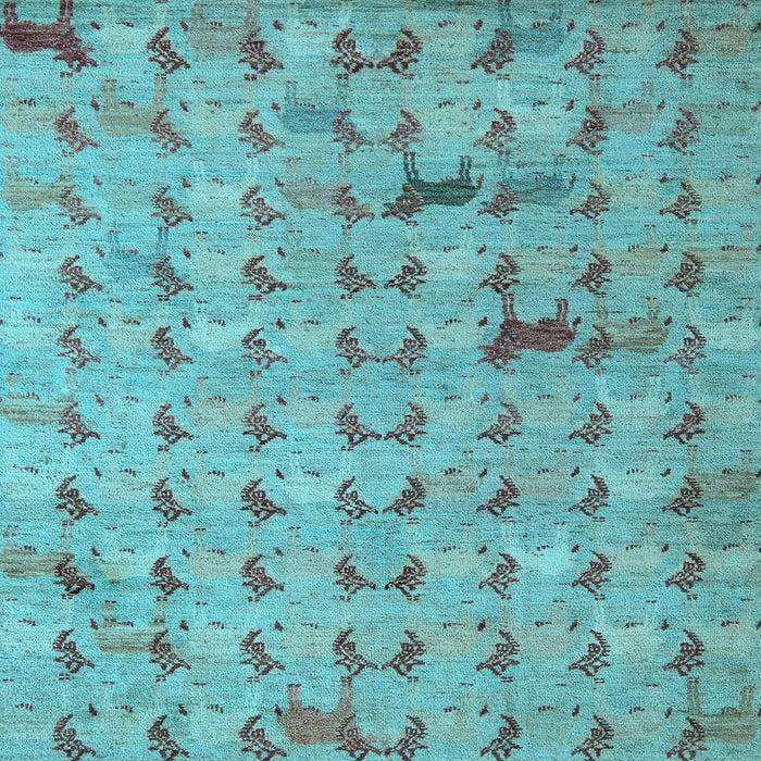 Square Machine Washable Abstract Light Blue Modern Rug, wshabs5425lblu