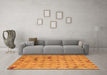 Machine Washable Abstract Orange Modern Area Rugs in a Living Room, wshabs5425org