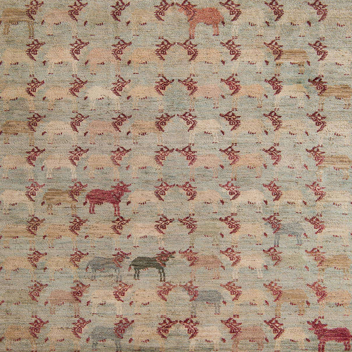 Square Machine Washable Abstract Dark Gold Brown Rug, wshabs5425