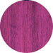 Round Machine Washable Abstract Pink Modern Rug, wshabs5426pnk