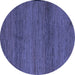 Round Abstract Blue Modern Rug, abs5426blu