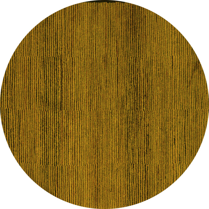 Round Abstract Yellow Modern Rug, abs5426yw
