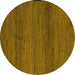 Round Abstract Yellow Modern Rug, abs5426yw