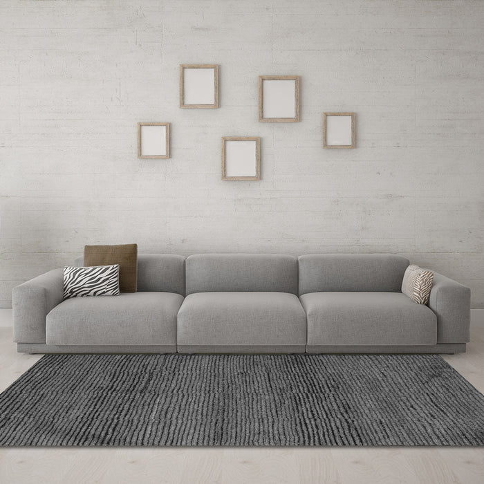 Machine Washable Abstract Gray Modern Rug in a Living Room,, wshabs5426gry