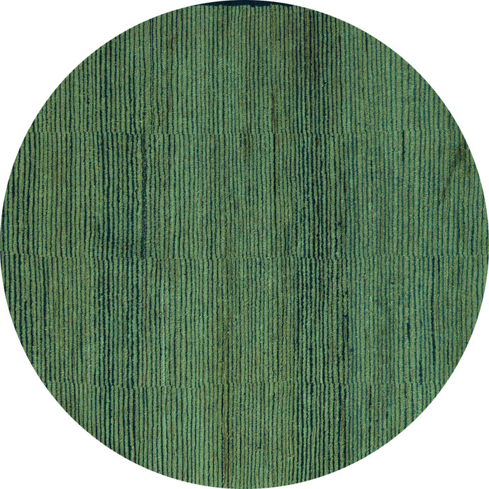 Round Abstract Turquoise Modern Rug, abs5426turq
