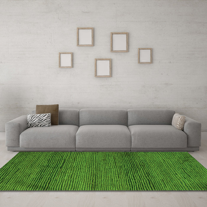 Machine Washable Abstract Green Modern Area Rugs in a Living Room,, wshabs5426grn