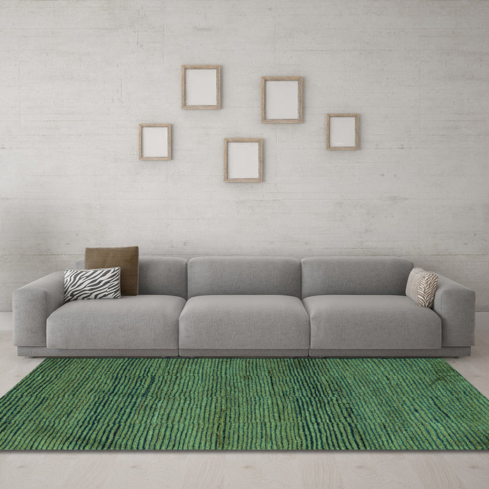 Machine Washable Abstract Turquoise Modern Area Rugs in a Living Room,, wshabs5426turq
