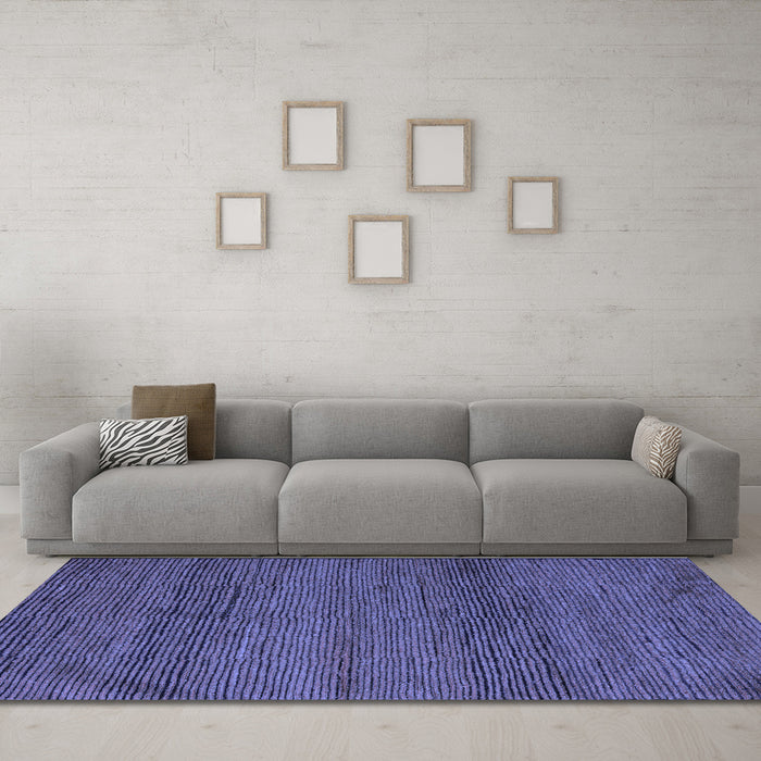 Machine Washable Abstract Blue Modern Rug in a Living Room, wshabs5426blu