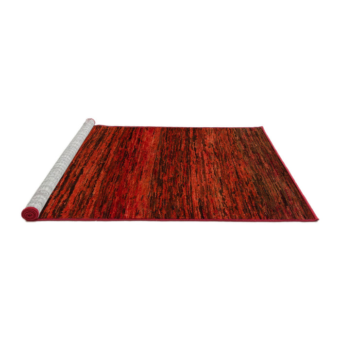Sideview of Machine Washable Abstract Red Rug, wshabs5427