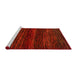 Sideview of Machine Washable Abstract Red Rug, wshabs5427