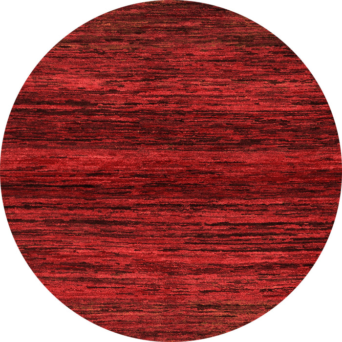 Round Machine Washable Abstract Orange Modern Area Rugs, wshabs5427org