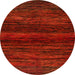 Round Abstract Red Modern Rug, abs5427