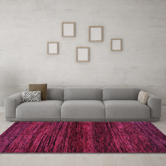 Machine Washable Abstract Purple Modern Area Rugs in a Living Room, wshabs5427pur