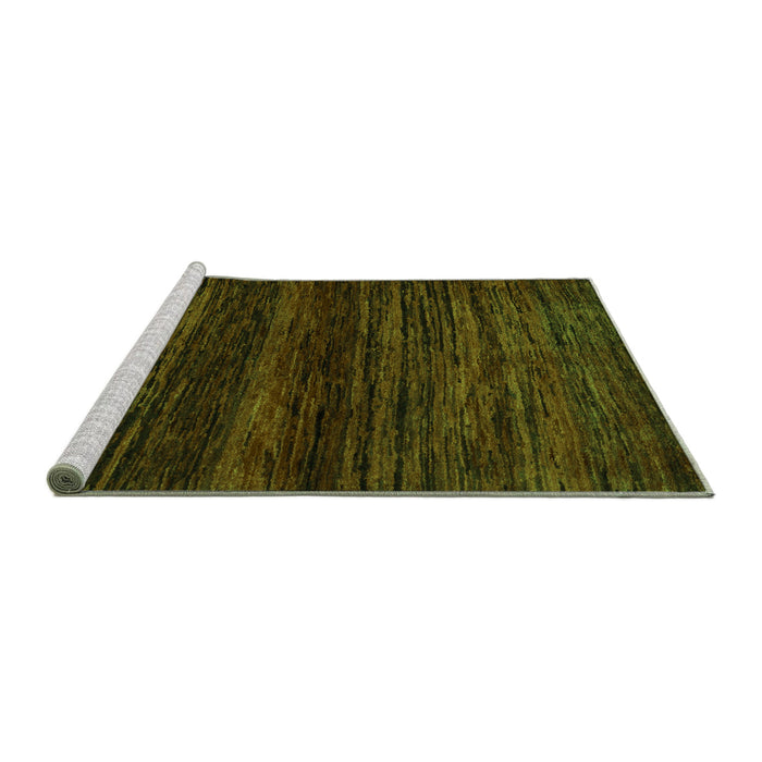 Sideview of Machine Washable Abstract Green Modern Area Rugs, wshabs5427grn