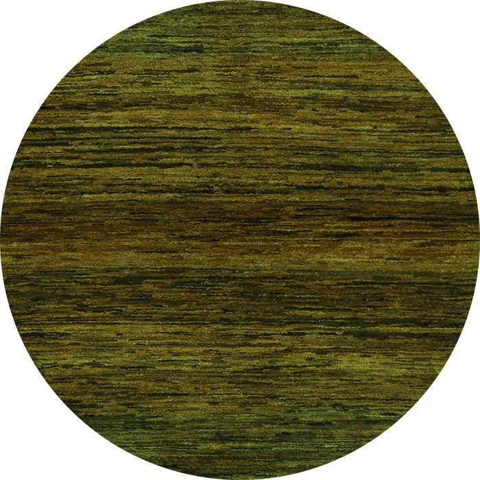 Round Abstract Green Modern Rug, abs5427grn