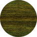 Round Abstract Green Modern Rug, abs5427grn