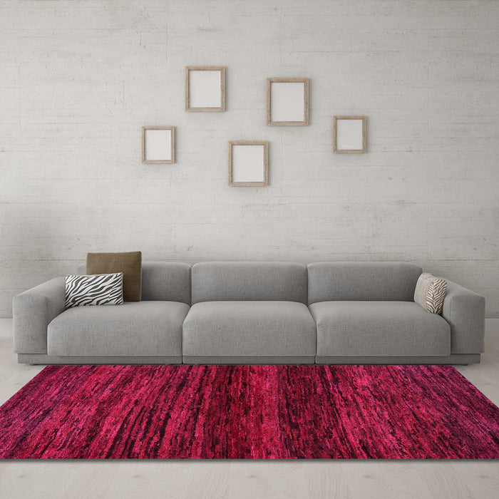 Machine Washable Abstract Pink Modern Rug in a Living Room, wshabs5427pnk