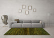 Machine Washable Abstract Green Modern Area Rugs in a Living Room,, wshabs5427grn