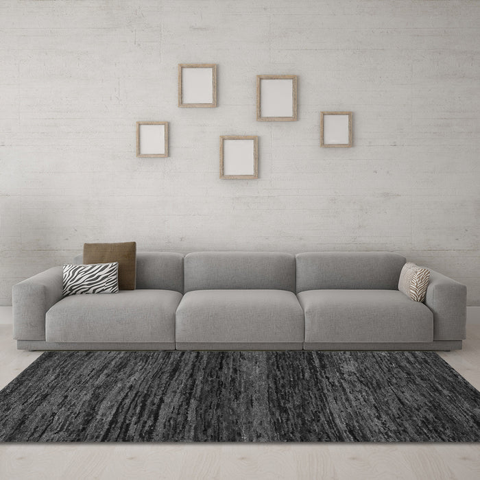 Machine Washable Abstract Gray Modern Rug in a Living Room,, wshabs5427gry