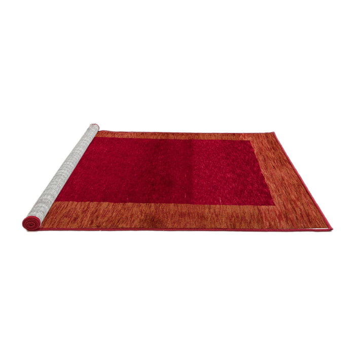 Sideview of Machine Washable Abstract Fire Red Rug, wshabs5428