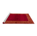 Sideview of Machine Washable Abstract Fire Red Rug, wshabs5428