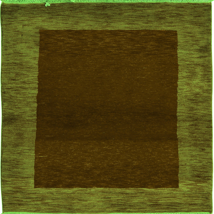 Square Machine Washable Abstract Green Modern Area Rugs, wshabs5428grn