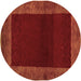 Round Abstract Brown Modern Rug, abs5428brn