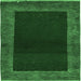 Square Machine Washable Abstract Emerald Green Modern Area Rugs, wshabs5428emgrn