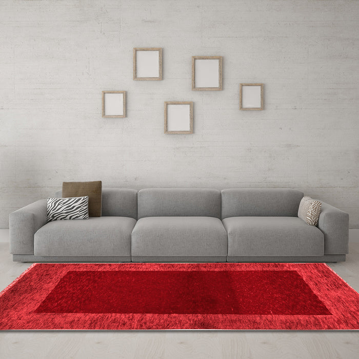 Modern Red Washable Rugs