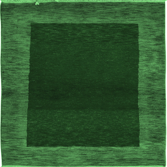 Square Abstract Emerald Green Modern Rug, abs5428emgrn