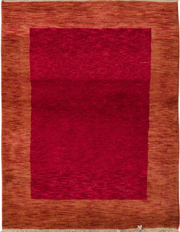 Machine Washable Abstract Fire Red Rug, wshabs5428
