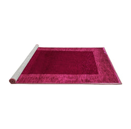 Sideview of Machine Washable Abstract Pink Modern Rug, wshabs5428pnk