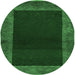 Round Abstract Emerald Green Modern Rug, abs5428emgrn