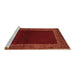 Sideview of Machine Washable Abstract Brown Modern Rug, wshabs5428brn