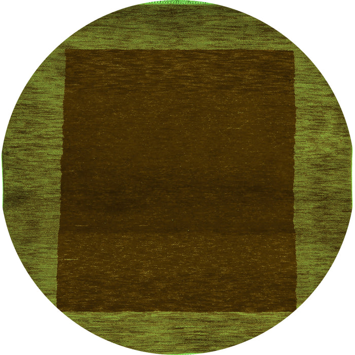 Round Abstract Green Modern Rug, abs5428grn