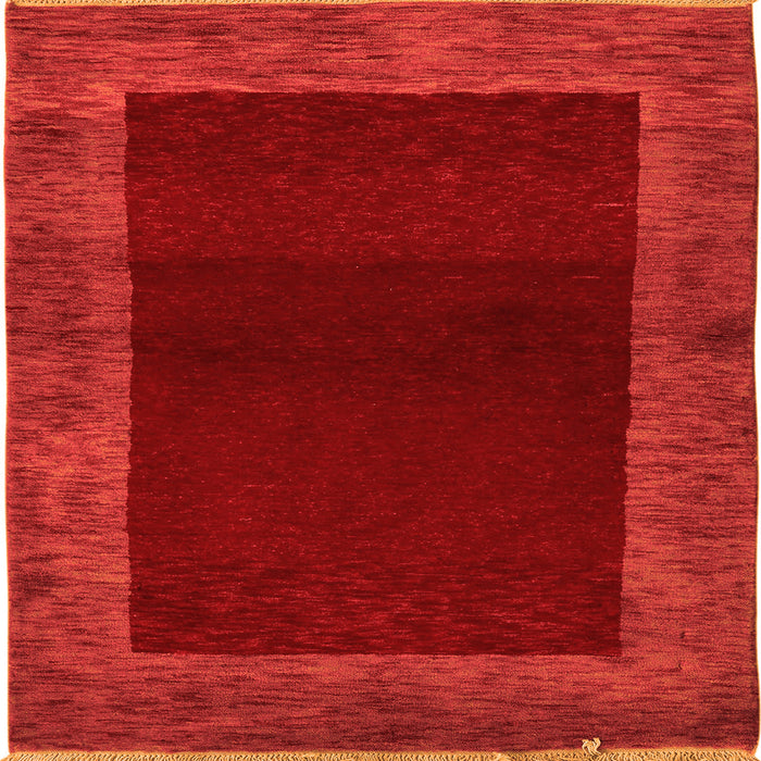 Square Machine Washable Abstract Orange Modern Area Rugs, wshabs5428org