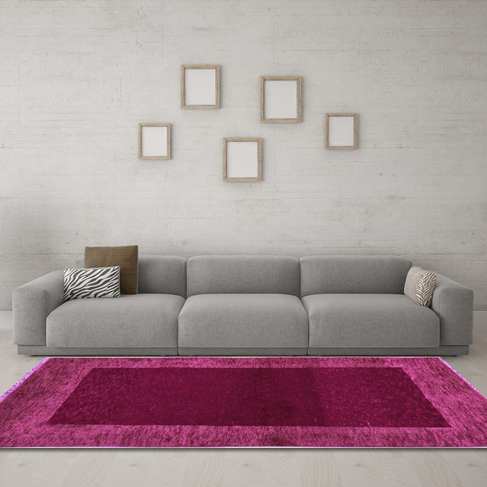 Machine Washable Abstract Purple Modern Area Rugs in a Living Room, wshabs5428pur