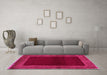 Machine Washable Abstract Pink Modern Rug in a Living Room, wshabs5428pnk