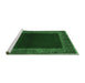 Sideview of Machine Washable Abstract Emerald Green Modern Area Rugs, wshabs5428emgrn