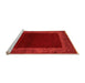 Sideview of Machine Washable Abstract Orange Modern Area Rugs, wshabs5428org