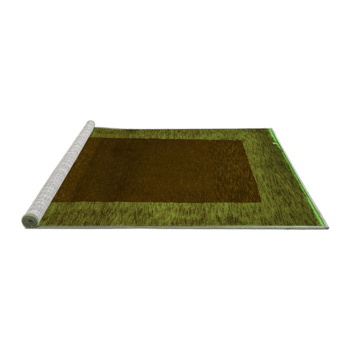 Sideview of Machine Washable Abstract Green Modern Area Rugs, wshabs5428grn