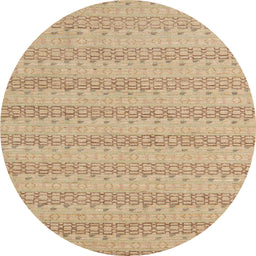 Round Machine Washable Abstract Yellow Rug, wshabs5429