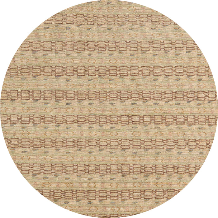 Round Machine Washable Abstract Yellow Rug, wshabs5429
