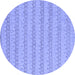 Round Abstract Blue Modern Rug, abs5429blu